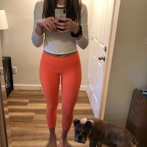 Lululemon cropped orange leggings